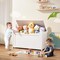 Kids Toy Storage Organizer and Bench Wooden Chest with Safety Hinge